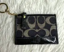 y2k COACH Denim Coin Purse Card Holder with Key Chain