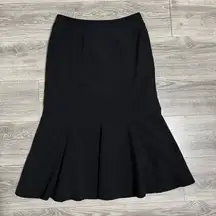 Investments Women Black High Rise Midi Flared Lined Skirt Size 10