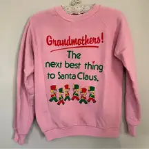 Vintage Christmas Grandma Santa Holiday Crewneck Sweatshirt Made in USA 1990s