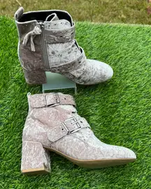 Rebecca Minkoff Logan velvet embellished buckle booties Size 6.5