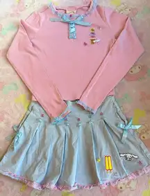 Cinnamoroll skirt and long sleeve top custom made