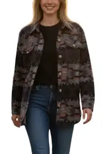 Victory Outfitters Western Wine Plaid Shacket Shirt size Large NEW