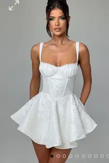 Floral Jacquard White Playsuit