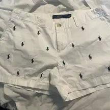 Polo Ralph Lauren White Shorts with Embroidered Logo All Over Pony