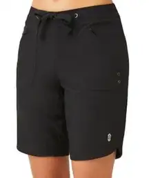 New Free Country Beach Bermuda Shorts Womens Black Pockets Light 10" Swim XL