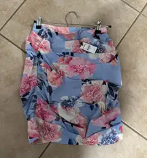 High Waisted Ruched Floral Mini Skirt 