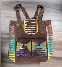 Rising International Nepal Bohemian Cotton Blend Tie-Dye Unique Medium Backpack
