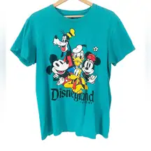 Disneyland Resort Teal Mickey Mouse and Friends Short Sleeve T-Shirt Size Large