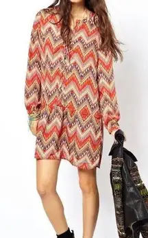 Meghan LA Owen chevron southwest dress lace up