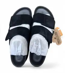 NWT Project Cloud Pismo Black Leather Slide Sandals Women’s Size 8 Memory Foam