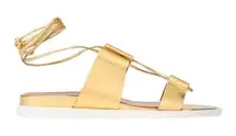 BCBGMAXAZRIA Vitalia Gold Leather Gladiator Sandal $138 36.5 6 6.5