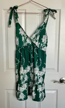 Cupshe Green and White Floral Mini Dress