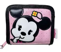 Disney Walt  World Kids Minnie Mouse Wallet & Coin Change Purse Pink Women’s CUTE