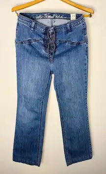 We The Free Eva Mid Rise Boot Cut Jeans with Lace-Up Front | 29
