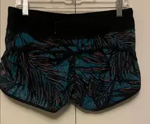Lululemon Athletica Blue and Black Patterned Athletic Shorts