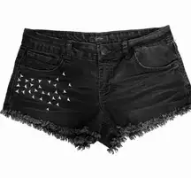 Jessica Simpson studded denim shorts.