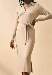 Faherty Jackson Sweater Dress Tan Oatmeal Long Sweater XL
