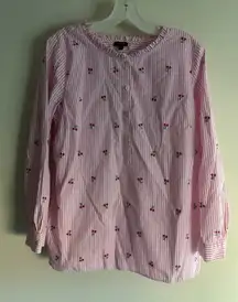 Talbots Women’s Shirt Jacquard Popover Cherry print