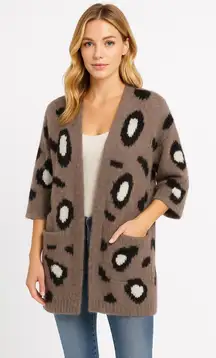 XOXO fuzzy soft eyelash cheetah cardigan