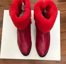 Vibrant Red Boots with Plush Lining