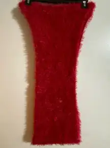 Charlotte Russe Red Fluffy Knit Infinity Scarf