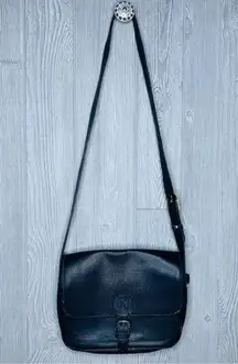 Vintage 70s francois marot Paris black Leather Crossbody Bag Purse handbag acces