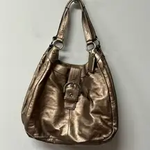 Coach  SOHO MADISON LYNN METALLIC BRONZE HOBO SATCHEL LEATHER BAG Large