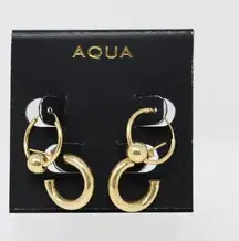 AQUA  Huggie Hoop Earrings Set in 18K Gold Plated Sterling Silver