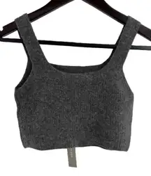 NWT Everlane‎ Dark Gray Wool Blend Ribbed Crop Tank Top Womens Small