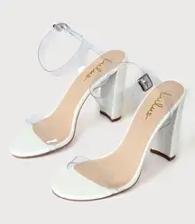 Lulus White & Clear Strap Heels