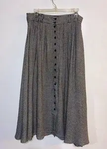 Vintage button down black & white checkered circle skirt - size 6