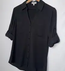 Express‎ Classic Black Collared Shirt