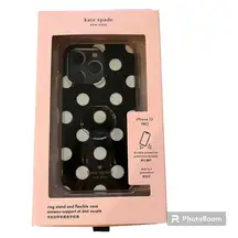 Kate Spade New York iPhone 13 Pro polkadot flexible black case without r…