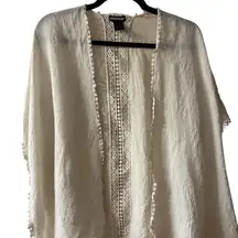 Steve Madden Cream Lace Cover-Up/Kimono Style Top
