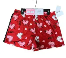 Heart Pajama Shorts Two Piece Set  XL Black White Polka Dot Valentines Gift NEW