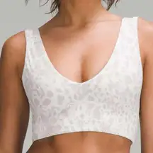Lululemon Align V-Neck Sports Bra A/B Cup Cheetah Camo & Antique White Women’s 4