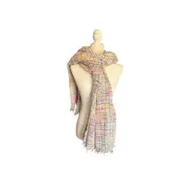 BETSEY JOHNSON Blanket Wrap/Shawl in Colorful Plaid and Ivory Print