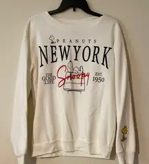 Peanuts New York Snoopy the good life Woodstock embroidered sweatshirt large