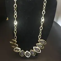 bebe Earring & Necklace set Gold shimmery charcoal