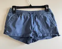 Vans Women's Pull-On Shorts W/Pockets‎ Size S Blue Drawstring