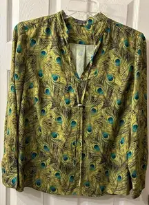 The limited blouse peacock feather print size L