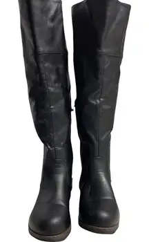 JG Women’s Riding Boots, Black,Sz 7.5, fur on inside, Inside zipper,buckle‎