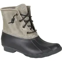 Sperry Black & Gray Saltwater Topsider Waterproof Rain Ankle Boot