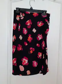 NWOT  Black & Pink Floral Scrunch Skirt