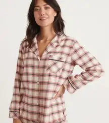 Marine Layer Classic PJ Top in Red Plaid Size Large