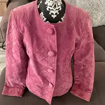 CHICO’S Pink Leather Suede Jacket Size 1 Chico’s (Medium)