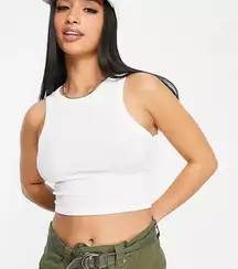 NWT Missguided Racer Front Crop in white Size 4