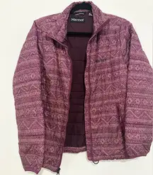 Marmot Peak Magenta Chile Puffer Coat Zip Front Lightweight Insulated medium