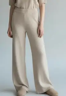 Cozy Life by the River Cream Bouclé Wide Leg Lounge Pants Medium NWT Soft Cozy