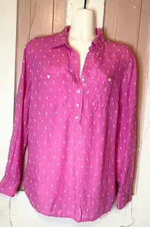 Pink Button-Up Women's Top